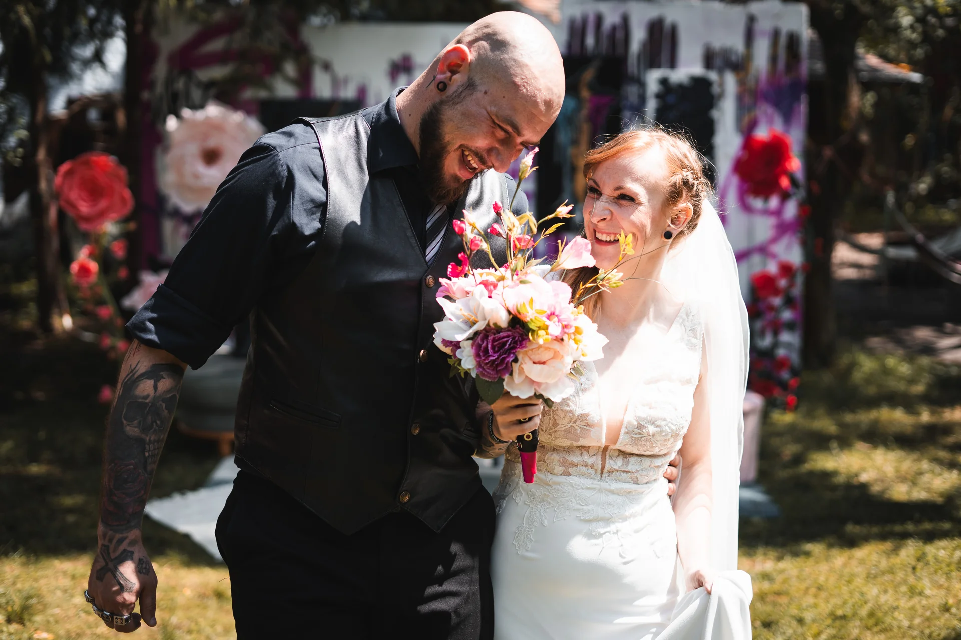 Brautpaar im Styleshooting - alternative Hochzeit mit CisaBella, Hochzeitsplanerin Halle (Saale)